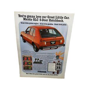 1977 1978 Mazda GLC Deluxe 5 Door Hatchback Car Original Print Ad vintage 70s